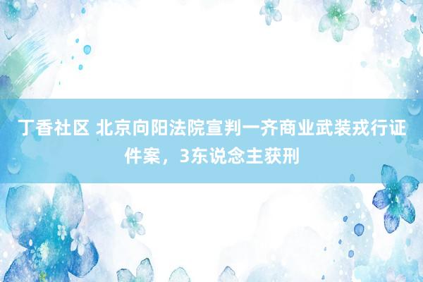 丁香社区 北京向阳法院宣判一齐商业武装戎行证件案，3东说念主获刑