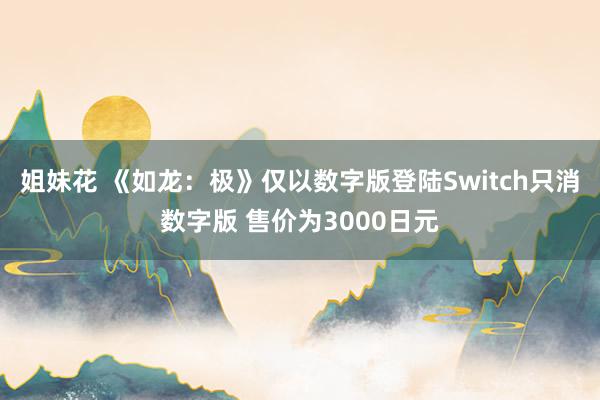 姐妹花 《如龙：极》仅以数字版登陆Switch只消数字版 售价为3000日元