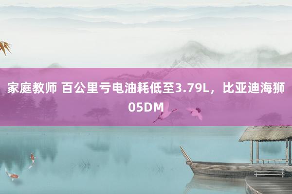 家庭教师 百公里亏电油耗低至3.79L，比亚迪海狮05DM