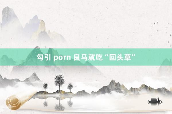 勾引 porn 良马就吃“回头草”