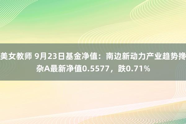 美女教师 9月23日基金净值：南边新动力产业趋势搀杂A最新净值0.5577，跌0.71%