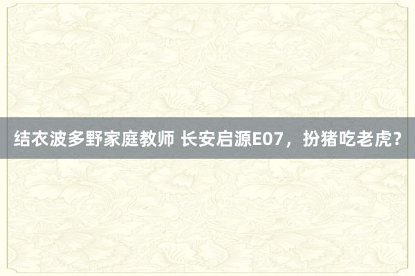 结衣波多野家庭教师 长安启源E07，扮猪吃老虎？