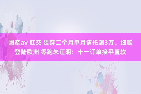 國產av 肛交 贯穿二个月单月请托超3万、细腻登陆欧洲 零跑朱江明：十一订单接平直软