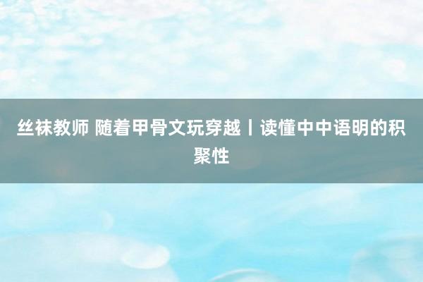 丝袜教师 随着甲骨文玩穿越丨读懂中中语明的积聚性