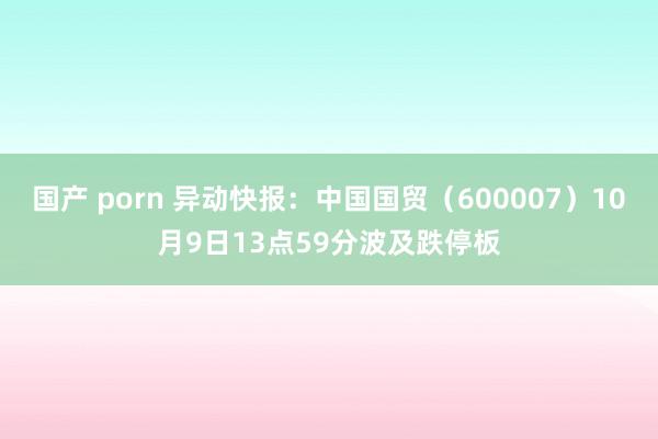 国产 porn 异动快报：中国国贸（600007）10月9日13点59分波及跌停板