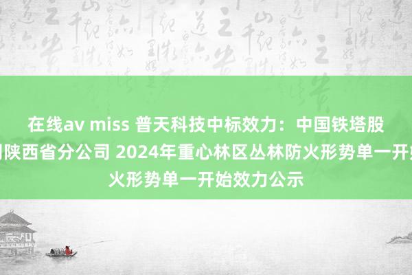 在线av miss 普天科技中标效力：中国铁塔股份有限公司陕西省分公司 2024年重心林区丛林防火形势单一开始效力公示