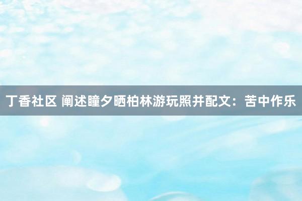 丁香社区 阐述瞳夕晒柏林游玩照并配文：苦中作乐