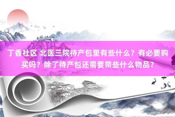 丁香社区 北医三院待产包里有些什么？有必要购买吗？除了待产包还需要带些什么物品？