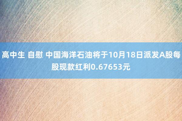 高中生 自慰 中国海洋石油将于10月18日派发A股每股现款红利0.67653元