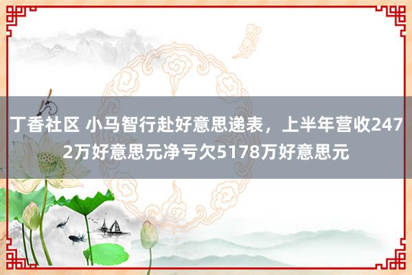 丁香社区 小马智行赴好意思递表，上半年营收2472万好意思元净亏欠5178万好意思元