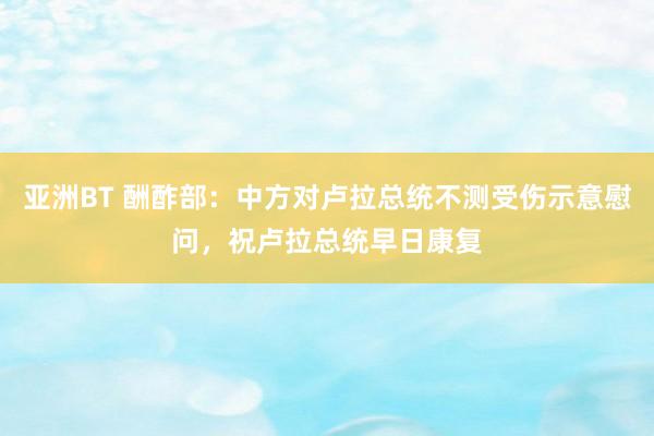 亚洲BT 酬酢部：中方对卢拉总统不测受伤示意慰问，祝卢拉总统早日康复