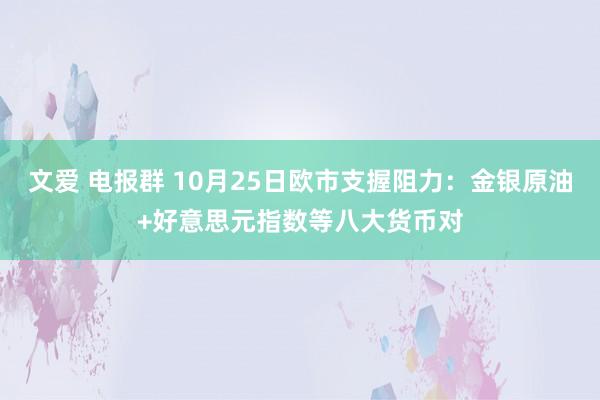 文爱 电报群 10月25日欧市支握阻力：金银原油+好意思元指数等八大货币对