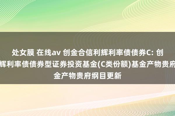 处女膜 在线av 创金合信利辉利率债债券C: 创金合信利辉利率债债券型证券投资基金(C类份额)基金产物贵府纲目更新