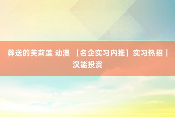 葬送的芙莉莲 动漫 【名企实习内推】实习热招｜汉能投资