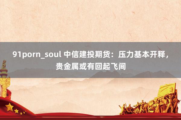 91porn_soul 中信建投期货：压力基本开释，贵金属或有回起飞间