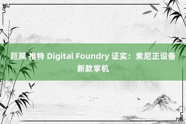 巨屌 推特 Digital Foundry 证实：索尼正设备新款掌机