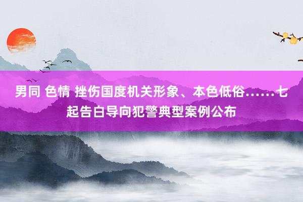 男同 色情 挫伤国度机关形象、本色低俗……七起告白导向犯警典型案例公布