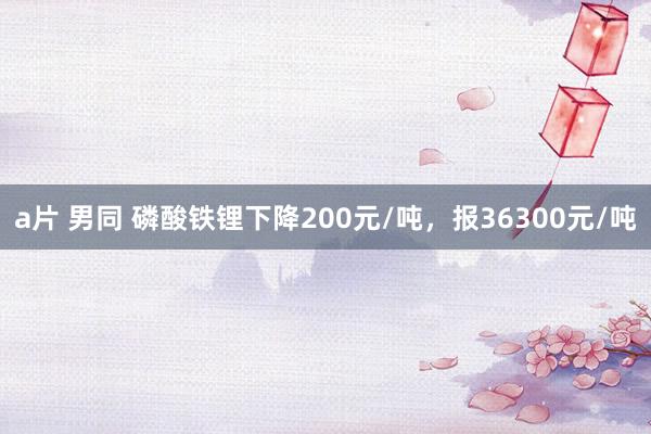 a片 男同 磷酸铁锂下降200元/吨，报36300元/吨