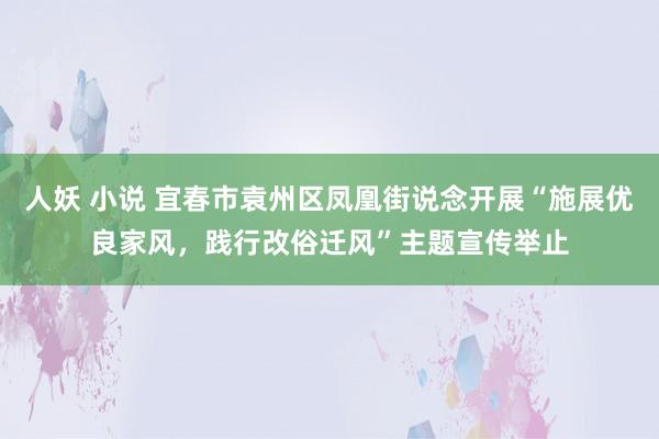 人妖 小说 宜春市袁州区凤凰街说念开展“施展优良家风，践行改俗迁风”主题宣传举止