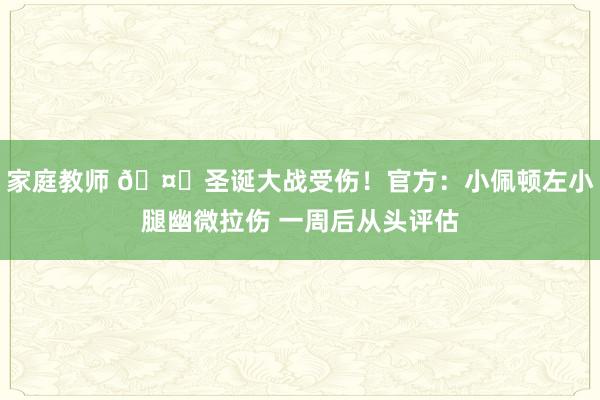 家庭教师 🤕圣诞大战受伤！官方：小佩顿左小腿幽微拉伤 一周后从头评估