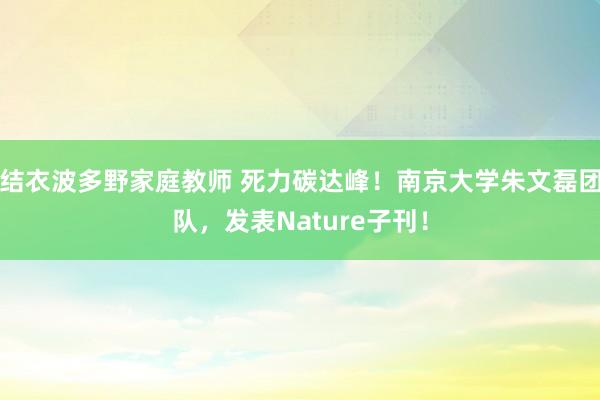 结衣波多野家庭教师 死力碳达峰！南京大学朱文磊团队，发表Nature子刊！