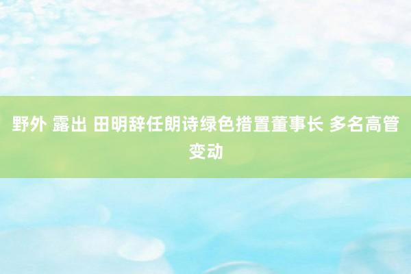 野外 露出 田明辞任朗诗绿色措置董事长 多名高管变动