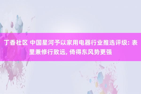 丁香社区 中国星河予以家用电器行业推选评级: 表里兼修行致远， 倚得东风势更强