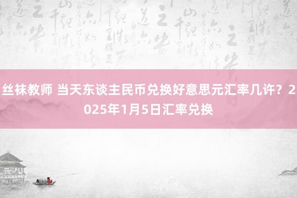 丝袜教师 当天东谈主民币兑换好意思元汇率几许？2025年1月5日汇率兑换