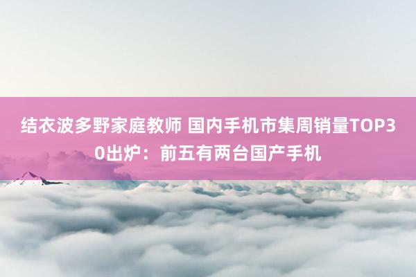 结衣波多野家庭教师 国内手机市集周销量TOP30出炉：前五有两台国产手机