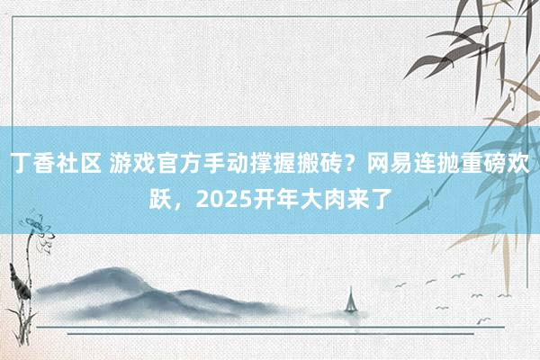 丁香社区 游戏官方手动撑握搬砖？网易连抛重磅欢跃，2025开年大肉来了